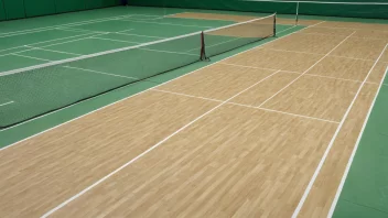 En badmintonbane med en glatt, kunstig overflate, perfekt for å spille badminton.