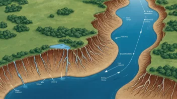 Prosessen med avleiring, der sedimenter legger seg på bunnen av en vannmasse og danner et nytt landskap.