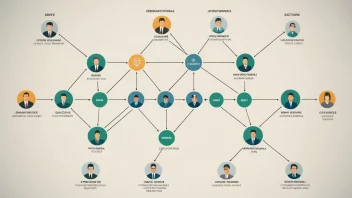 En bilde som viser en kompleks organisasjonsstruktur med flere lag og forbindelser.