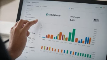 En person som analyserer en graf med fremdriftsprosenter