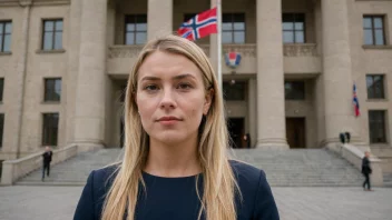 En kvinne foran Stortinget