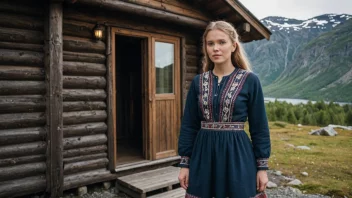 En kvinne i en tradisjonell norsk ulldress