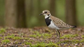 En voksen hann-vårlapp som står på en stein i en grønn skog.