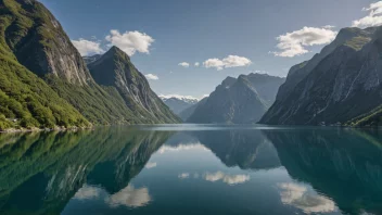 Foldfjorden, en fjord i Norge, omgitt av bratte fjell og rolige vann