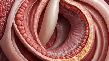 En illustrasjon av kvinnens forplantningssystem med jomfrumembranen fremhevet.