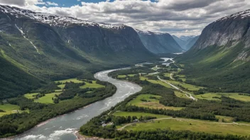 En malerisk dal i Norge med en fredelig atmosfære.