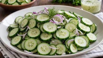 En forfriskende gurksalat med en lett og syrlig dressing.