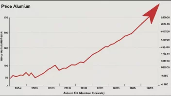 En graf som viser prisutviklingen for aluminium over tid.