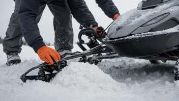 En person som forbereder snøen for et skiløp.