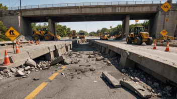 Et bilde av en bro i dårlig stand, som viser konsekvensene av infrastrukturforfall.