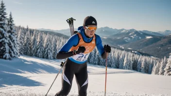 En ung skiskytingselev i aksjon, på ski og skyter i et vinterlandskap.