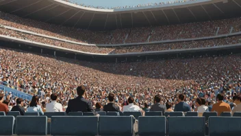 Et bilde av et stadion med en hovedtribune og seter, med fokus på en spesifik plass med en VIP-gjest som sitter på den.