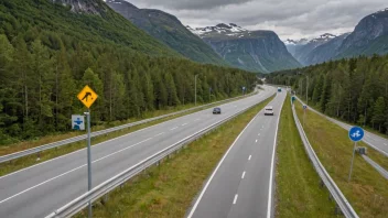 En sikker og trygg norsk vei med ulike sikkerhetsfunksjoner.