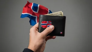 En person som holder en lommebok med penger som kommer ut, som symboliserer betalingen av arbeidstakeravgift.