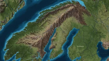 Et kart over Norge som viser landets geografi og byer