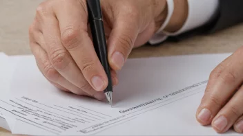 En person som signerer en kontrakt med en garanti-stempel på den, symboliserer sikkerheten og forpliktelsen av en garanti.