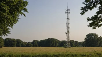 En mobilmast i et landlig område.