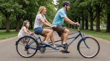 En tandem sykkel med to seter og to sett pedaler.