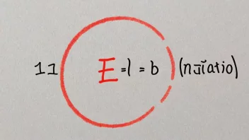 En matematisk ligning med en løsning markert i rødt.