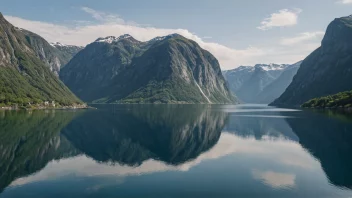 Et pittoreskt bilde av Østfjord i Norge.