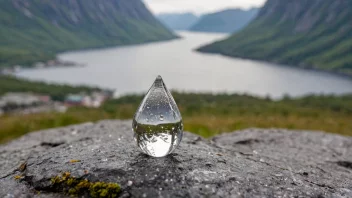 En dråpestein, en unik type stein som dannes når vann drypper.