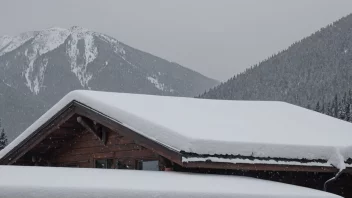 Et snødekket tak eller fjell med et tykt lag av snø