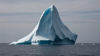 En majestetisk isberg med en unik form, som flyter i de rolige vannene i havet.