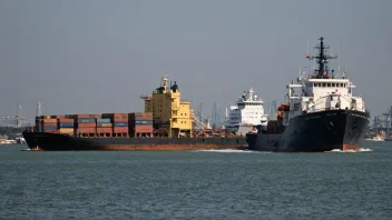 En tugbåt i havnen, som hjelper et stort lasteskip.