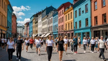 En malerisk utsikt over Oslos byliv, som fanger den unike atmosfæren og stemningen i byen.