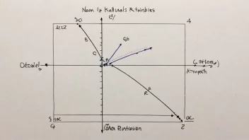 En graf med en kurvet linje som illustrerer en ikke-lineær sammenheng.