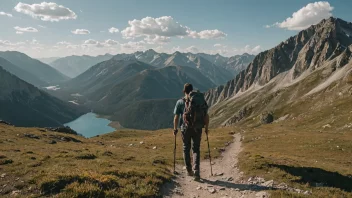 En person på tur i fjellet, som nyter frisk luft og vakker natur.