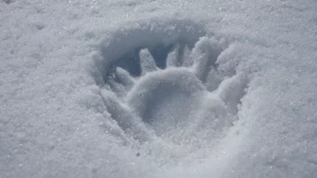 Et harefotspor i snøen, med tydelige avtrykk av harens tær og hæl.