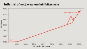 En graf som viser sammenhengen mellom renter og inflasjon, med en rød pil som indikerer en økning i rentene.