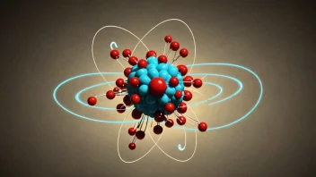 En atomkjerne som spaltes, og frigjør energi.