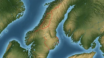 Et kart over Norge med fremhevede distrikter, som representerer distriktstøtte.