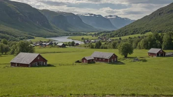 Et malerisk landskap av Alnesgards, som viser dets naturskjønnhet og geografiske betydning.