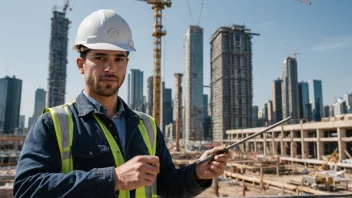 En jernbinder på en byggeplass, som jobber med metallstenger og strukturer.