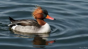 En dykkerand som svømmer i vannet.