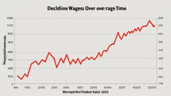 En graf som viser en nedgang i reallønn over tid.