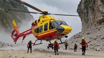 Et redningskorps i aksjon, med helikopter og redningskjøretøy