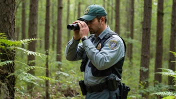 En viltkontrollør overvåker viltbestander i en skog.