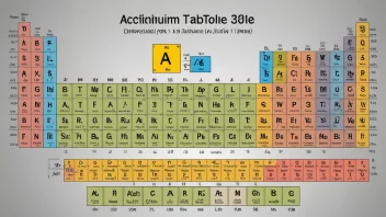 En bilde av periodesystemet med Aktinium fremhevet