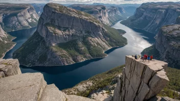 En naturattraksjon i Norge med en naturskjønn utsikt.