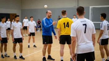 En gruppe håndballspillere som trener sammen