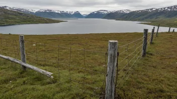 Et reinsdyrgjerde som strekker seg over et snødekt landskap i Norge.