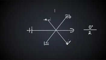 En illustrasjon av to vektorer med et dotprodukt, med matematiske symboler og ligninger i bakgrunnen.