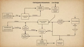 Et bilde som viser et komplekst flytdiagram med flere linjer og piler.