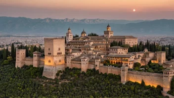 Alhambra-palasset i Granada, Spania, er et berømt eksempel på maurisk arkitektur.