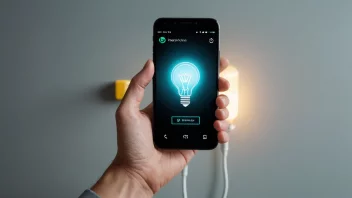 Et bilde av en smarttelefon-skjerm med en lavestrømsmodus-ikon, omgitt av energisparende elementer.