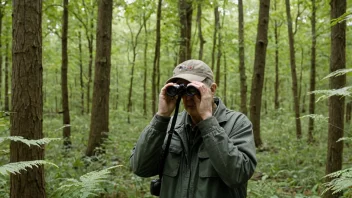 En fugleentusiast som observerer fugler i deres naturlige miljø